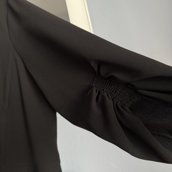 Lafayette 148 New York Wynona Finesse Crepe Shift Dress Black $598 - Picture 5 of 11